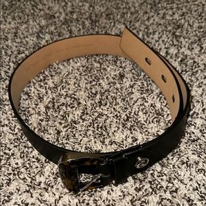 Michael Kors Black Belt with Tortoise Buckle